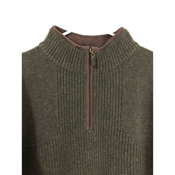 NWT L.L. Bean 100% LambsWool Sweater Size L-Reg Waterfowl Mens Olive Green - Picture 5 of 13